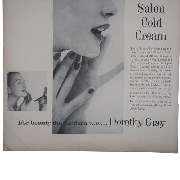 Dorothy Gray Salon Cold Cream Magazine Advertisement 1960s Cosmetics Vintage - Picture 4 of 4
